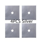 Set of 4 pieces stove protection foil, silver color